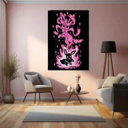Anime Metal Poster | The Fairy Evolution Within | Pokemon Fairy Awakening Metal Frame Inner Light, Grace & Transformation Wall Art - TURTLEWINGS 
