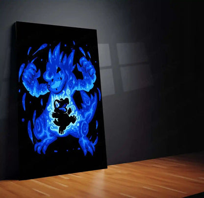 Anime Metal Poster | The Ferocious Water Within | Pokemon-Inspired Evolution Metal Frame Inner Power, Flow & Aquatic Awakening Wall Art - TURTLEWINGS 