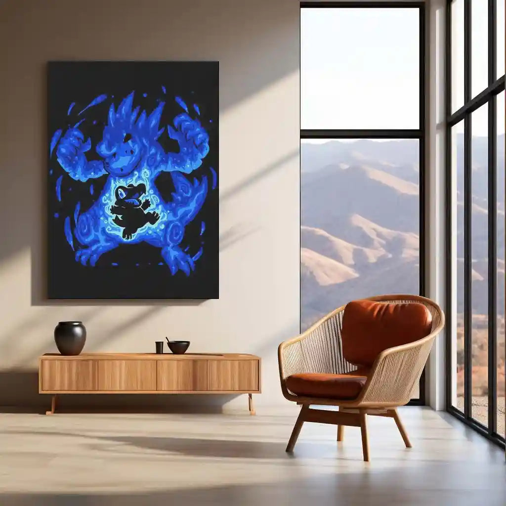 Anime Metal Poster | The Ferocious Water Within | Pokemon-Inspired Evolution Metal Frame Inner Power, Flow & Aquatic Awakening Wall Art - TURTLEWINGS 