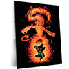 Anime Metal Poster | The Fire Ape Within | Pokemon Evolution Fury Metal Frame Primal Flame, Power & Battle Awakening Wall Art