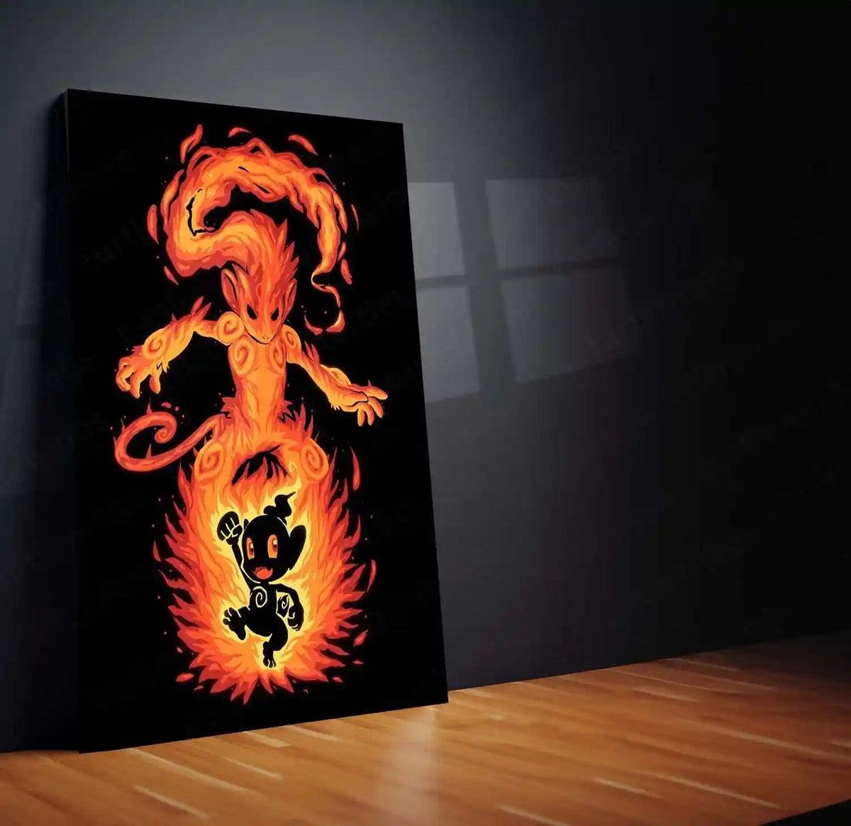 Anime Metal Poster | The Fire Ape Within | Pokemon Evolution Fury Metal Frame Primal Flame, Power & Battle Awakening Wall Art - TURTLEWINGS 