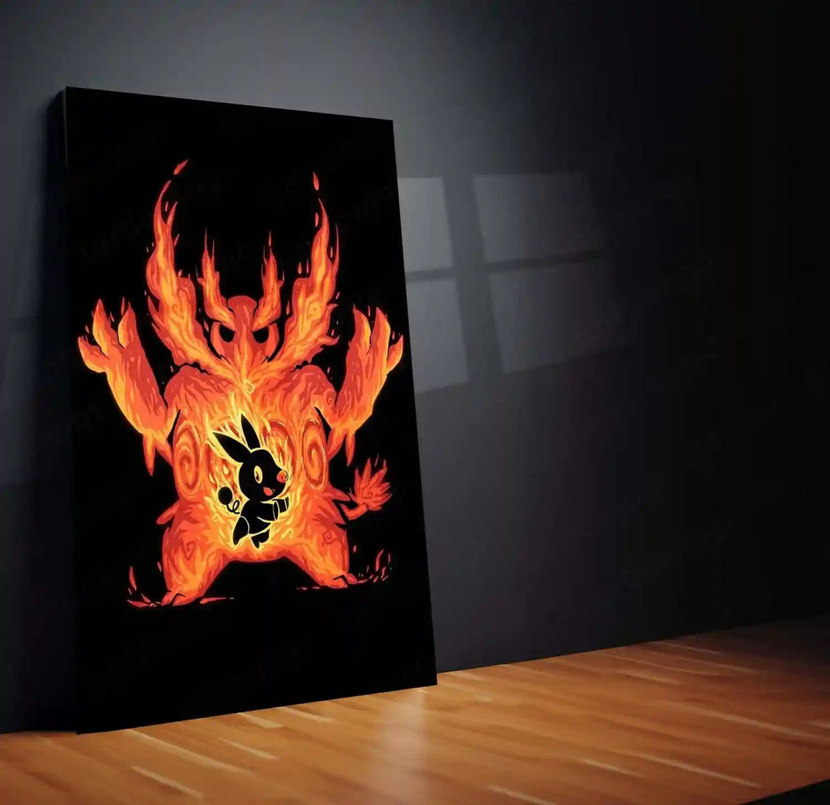 Anime Metal Poster | The Fire Boar Within | Pokemon Flame Evolution Metal Frame Inner Rage, Power & Unstoppable Will Wall Art - TURTLEWINGS 