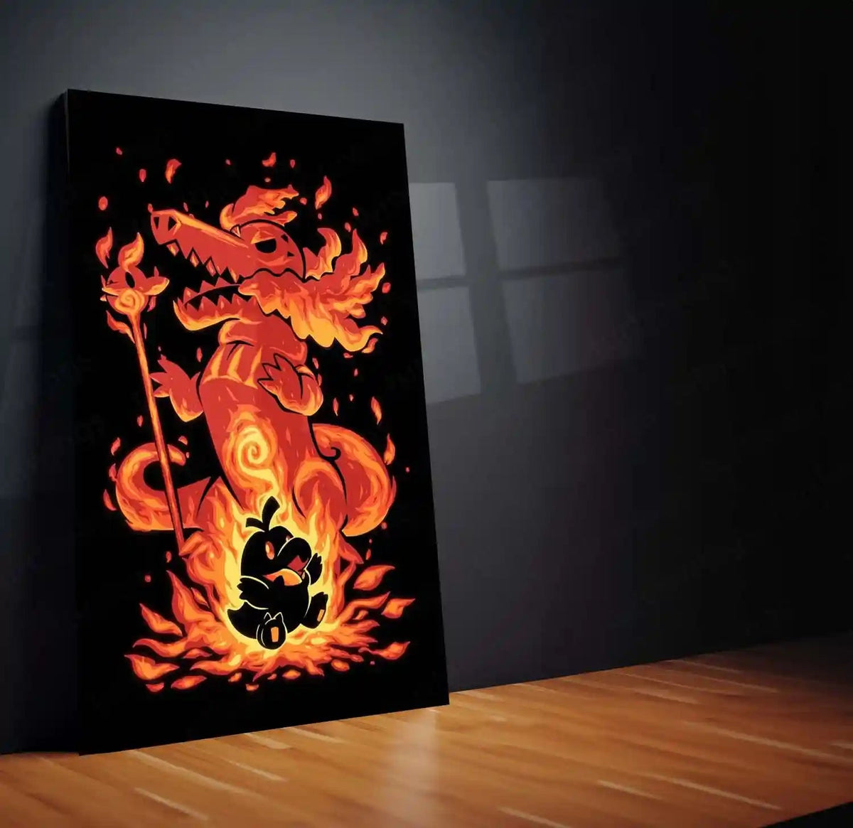 Anime Metal Poster | The Fire Singer Within | Pokemon Evolution Flame Metal Frame Inner Power, Passion & Burning Will Wall Art - TURTLEWINGS 