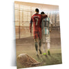 The GOATs Metal Poster | Ronaldo & Messi Legendary Football Wall Art  Football Legends Tribute Metal Frame | Greatest Rivalry in Sports History