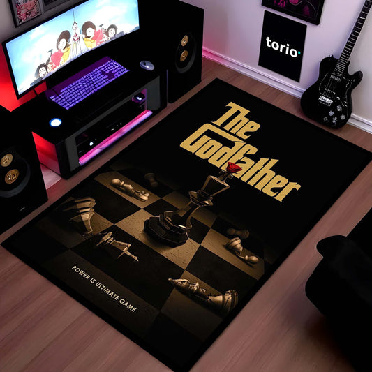 "The Godfather" Cinematic Area Flat Rug | Iconic Mafia Boss Floor Mat | Classic Crime-Drama Decor for Home Theater, Man Cave & Film Enthusiast Spaces