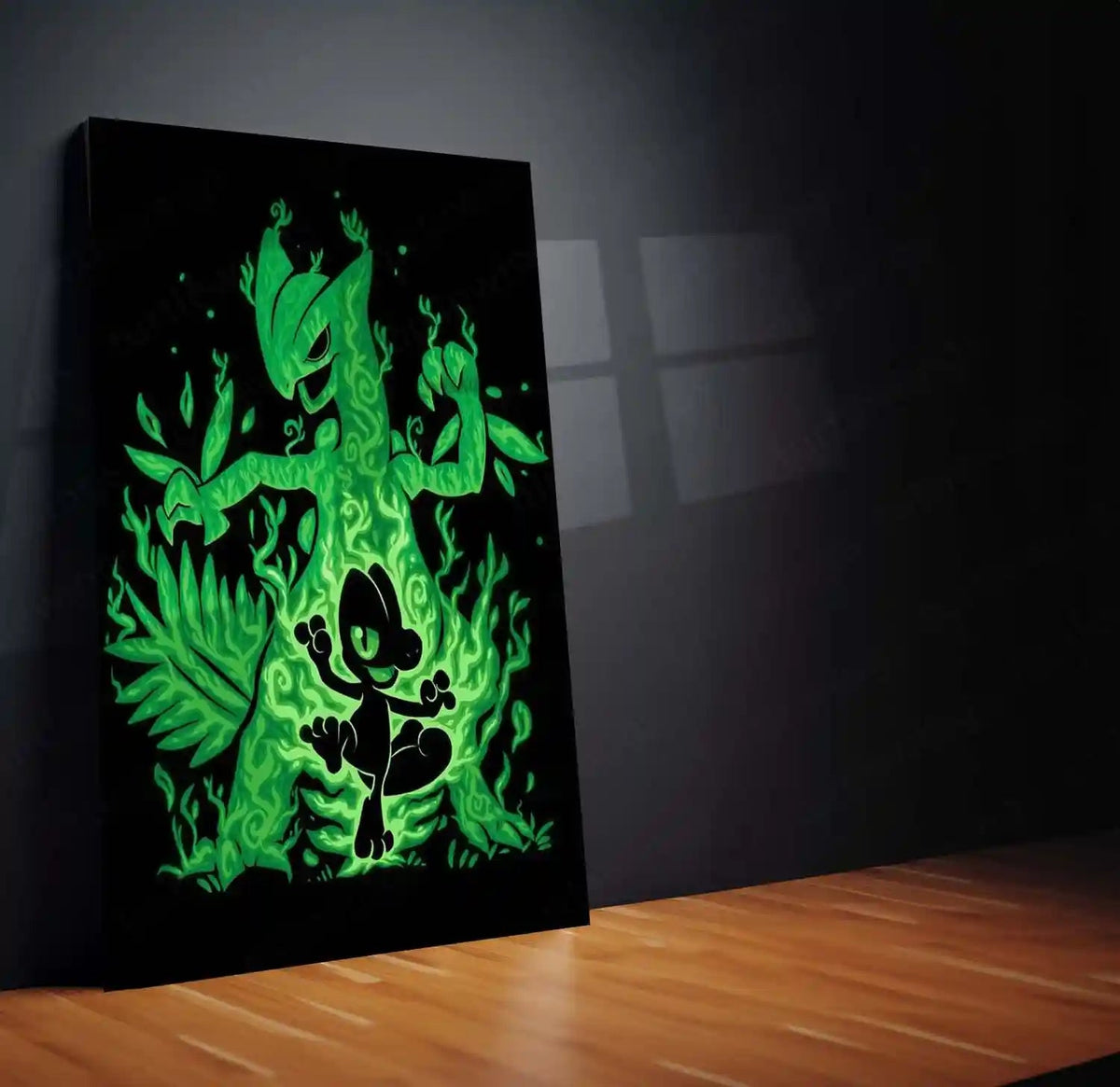 Anime Metal Poster | The Grass Lizard Within | Pokemon Nature Evolution Metal Frame Growth, Agility & Inner Awakening Wall Art - TURTLEWINGS 