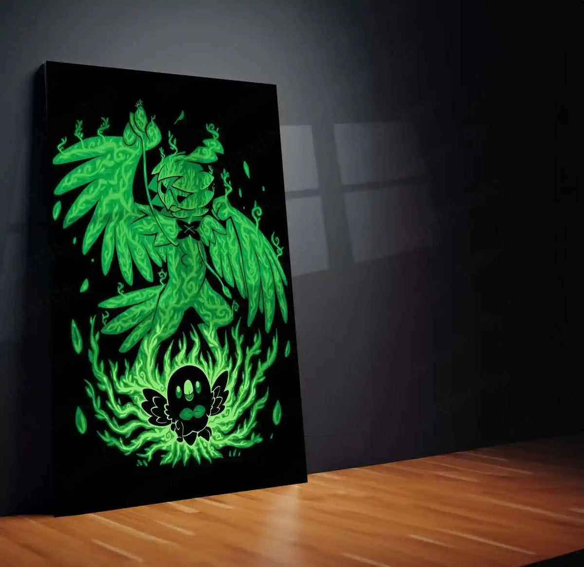 Anime Metal Poster | The Grass Owl Within | Pokemon Nature Awakening Metal Frame Wisdom, Growth & Silent Power Wall Art - TURTLEWINGS 