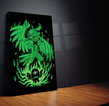 Anime Metal Poster | The Grass Owl Within | Pokemon Nature Awakening Metal Frame Wisdom, Growth & Silent Power Wall Art - TURTLEWINGS 