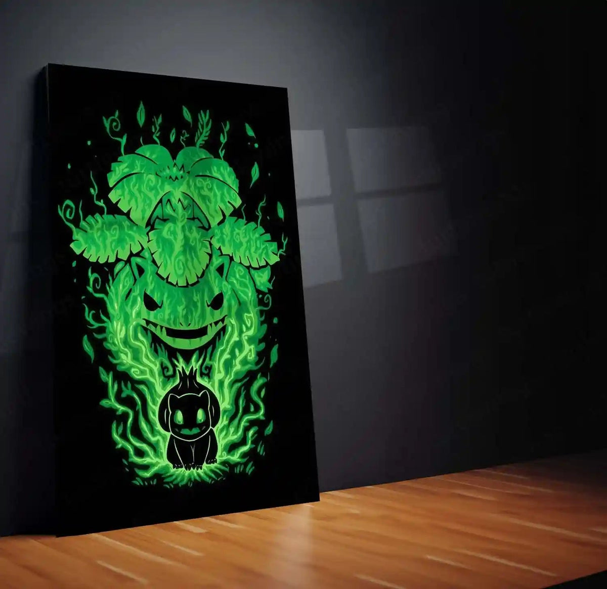 Anime Metal Poster | The Grass Saur Within | Pokemon Evolution Energy Metal Frame Growth, Nature & Inner Strength Wall Art - TURTLEWINGS 