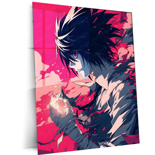 Anime Metal Poster | The Master Detective of Death Note – L Metal Poster | Gothic Anime Wall Frame - TURTLEWINGS