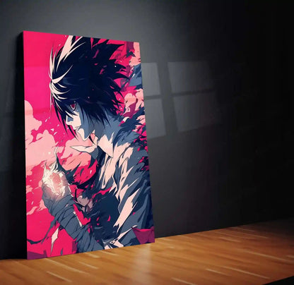 Anime Metal Poster | The Master Detective of Death Note – L Metal Poster | Gothic Anime Wall Frame - TURTLEWINGS