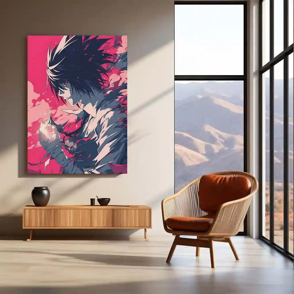Anime Metal Poster | The Master Detective of Death Note – L Metal Poster | Gothic Anime Wall Frame - TURTLEWINGS