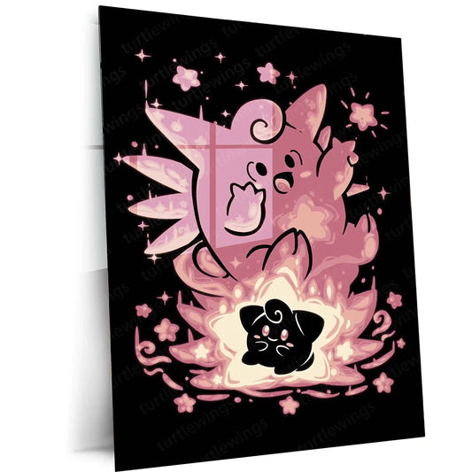 Anime Metal Poster | The Moon Fairy Within | Lunar Awakening Pokemon Metal Frame Inner Wonder, Gentle Magic & Silent Power Wall Art - TURTLEWINGS 