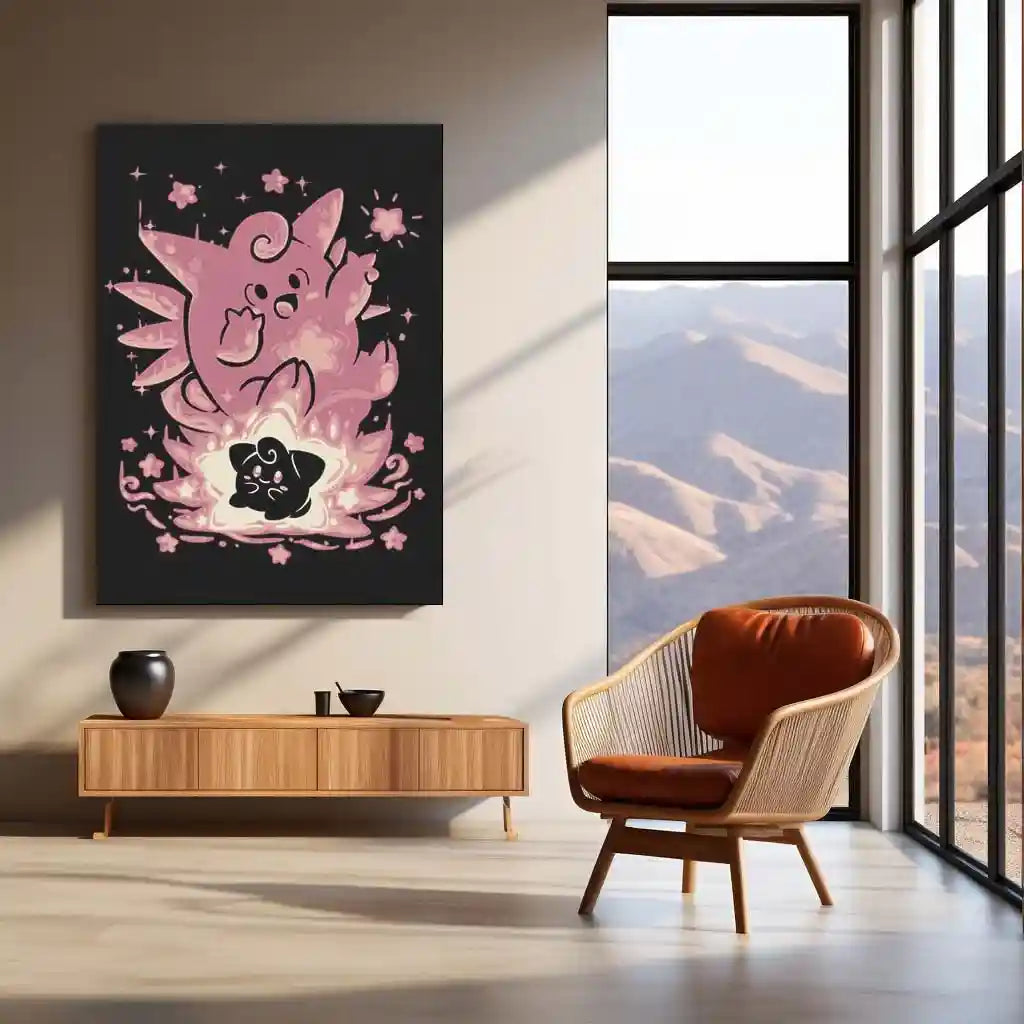 Anime Metal Poster | The Moon Fairy Within | Lunar Awakening Pokemon Metal Frame Inner Wonder, Gentle Magic & Silent Power Wall Art - TURTLEWINGS 