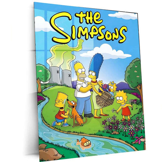 The Simpsons Family Poster – Classic Cartoon Wall Art | Iconic Metal Frame - TURTLEWINGS