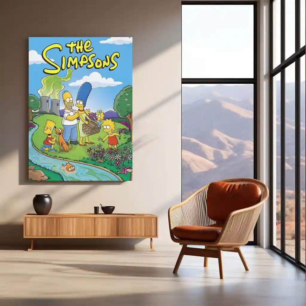 The Simpsons Family Poster – Classic Cartoon Wall Art | Iconic Metal Frame - TURTLEWINGS