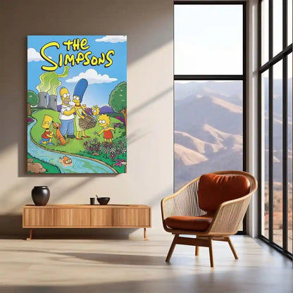 The Simpsons Family Poster – Classic Cartoon Wall Art | Iconic Metal Frame - TURTLEWINGS