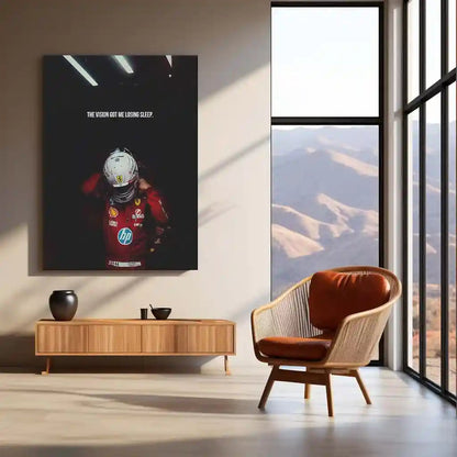 Quote Metal Poster | Lewis Hamilton – The Vision Won’t Let Me Sleep Metal Frame Relentless Focus & Obsession Mindset Quote Wall Art | Formula 1 Inspiration Metal Poster - TURTLEWINGS