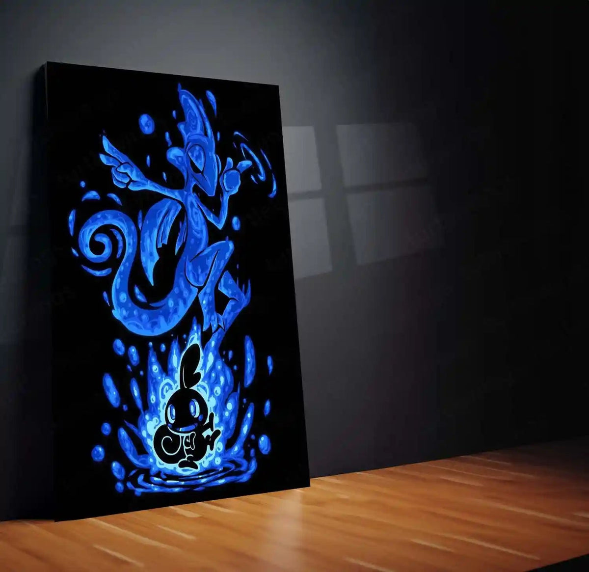 Anime Metal Poster | The Water Chameleon Within | Fluid Awakening Pokemon Metal Frame Inner Adaptability, Silent Precision & Calm Power Wall Art - TURTLEWINGS 