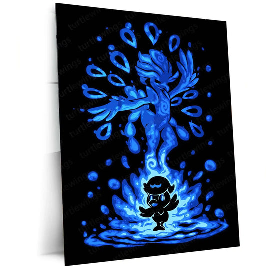 Anime Metal Poster | The Water Dancer Within | Flowing Grace Pokemon Metal Frame Inner Rhythm, Fluid Elegance & Silent Strength Wall Art - TURTLEWINGS 