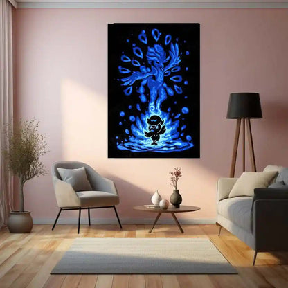 Anime Metal Poster | The Water Dancer Within | Flowing Grace Pokemon Metal Frame Inner Rhythm, Fluid Elegance & Silent Strength Wall Art - TURTLEWINGS 