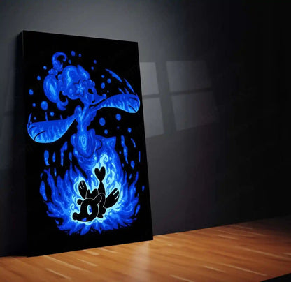 Anime Metal Poster | The Water Mermaid Within | Siren Awakening Pokemon Metal Frame Inner Expression, Fluid Grace & Confident Power Wall Art - TURTLEWINGS 