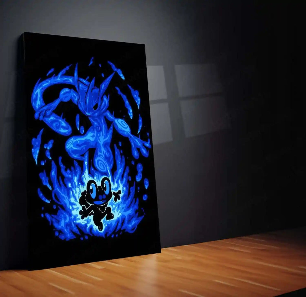 Anime Metal Poster | The Water Ninja Within | Shadow Awakening Pokemon Metal Frame Inner Discipline, Silent Speed & Focused Power Wall Art - TURTLEWINGS 