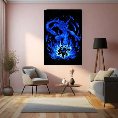 Anime Metal Poster | The Water Ninja Within | Shadow Awakening Pokemon Metal Frame Inner Discipline, Silent Speed & Focused Power Wall Art - TURTLEWINGS 