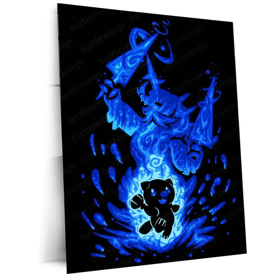 Anime Metal Poster | The Water Samurai Within | Honor Awakening Pokemon Metal Frame Inner Discipline, Warrior Spirit & Silent Power Wall Art - TURTLEWINGS 