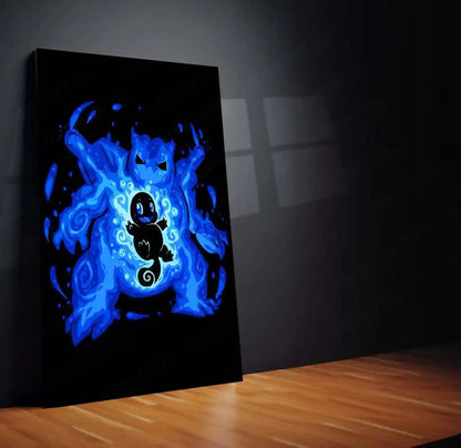 Anime Metal Poster | The Water Tortoise Within | Fortress Awakening Pokemon Metal Frame Inner Defense, Calm Power & Unbreakable Strength Wall Art - TURTLEWINGS 