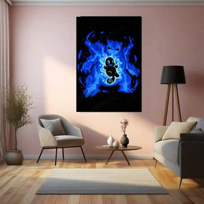 Anime Metal Poster | The Water Tortoise Within | Fortress Awakening Pokemon Metal Frame Inner Defense, Calm Power & Unbreakable Strength Wall Art - TURTLEWINGS 