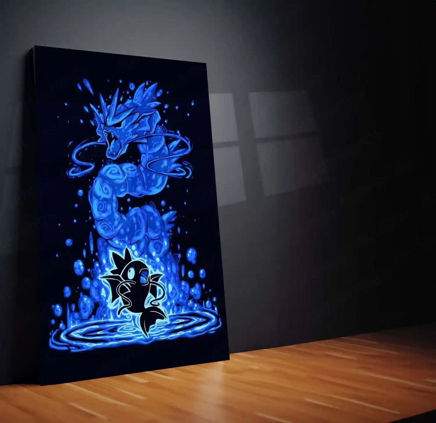 Anime Metal Poster | The Waterfall Dragon Within | Ascension Awakening Pokemon Metal Frame Inner Struggle, Relentless Growth & Legendary Power Wall Art - TURTLEWINGS 