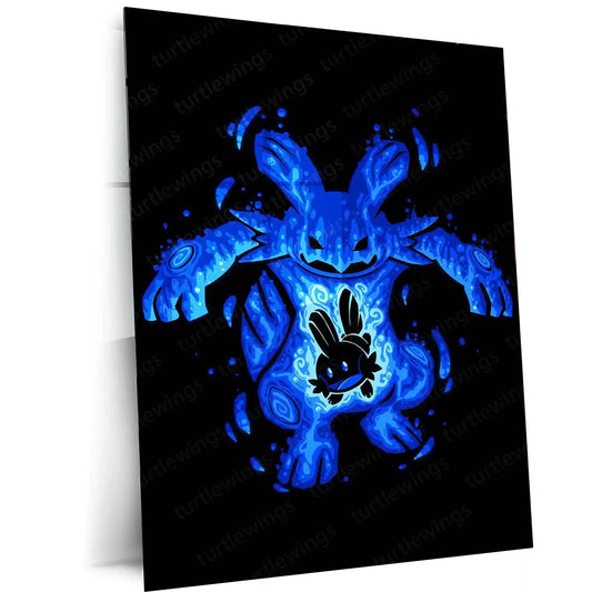 Anime Metal Poster | The Waterkip Within | Primal Awakening Pokemon Metal Frame Inner Power, Unbreakable Growth & Silent Strength Wall Art - TURTLEWINGS 