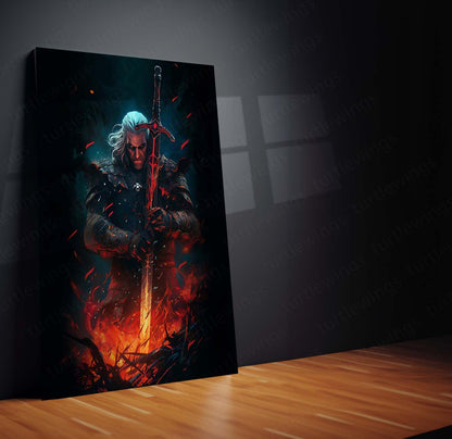 The Witcher Metal Frame | Geralt of Rivia Wall Art | Premium HD Metal Poster