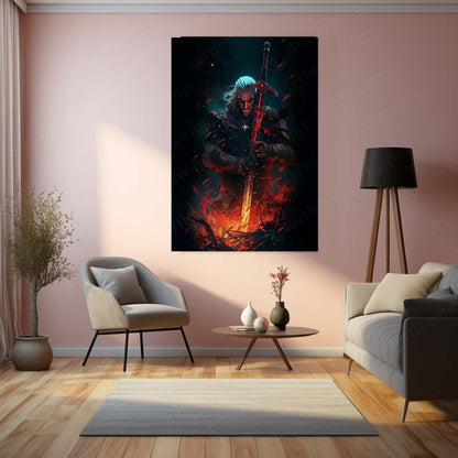 The Witcher Metal Frame | Geralt of Rivia Wall Art | Premium HD Metal Poster