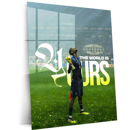 Quote Metal Poster | Paul Pogba – The World Is Yours Metal Frame Elite Football Confidence Wall Art | Champion Mindset Soccer Quote Metal Poster - TURTLEWINGS