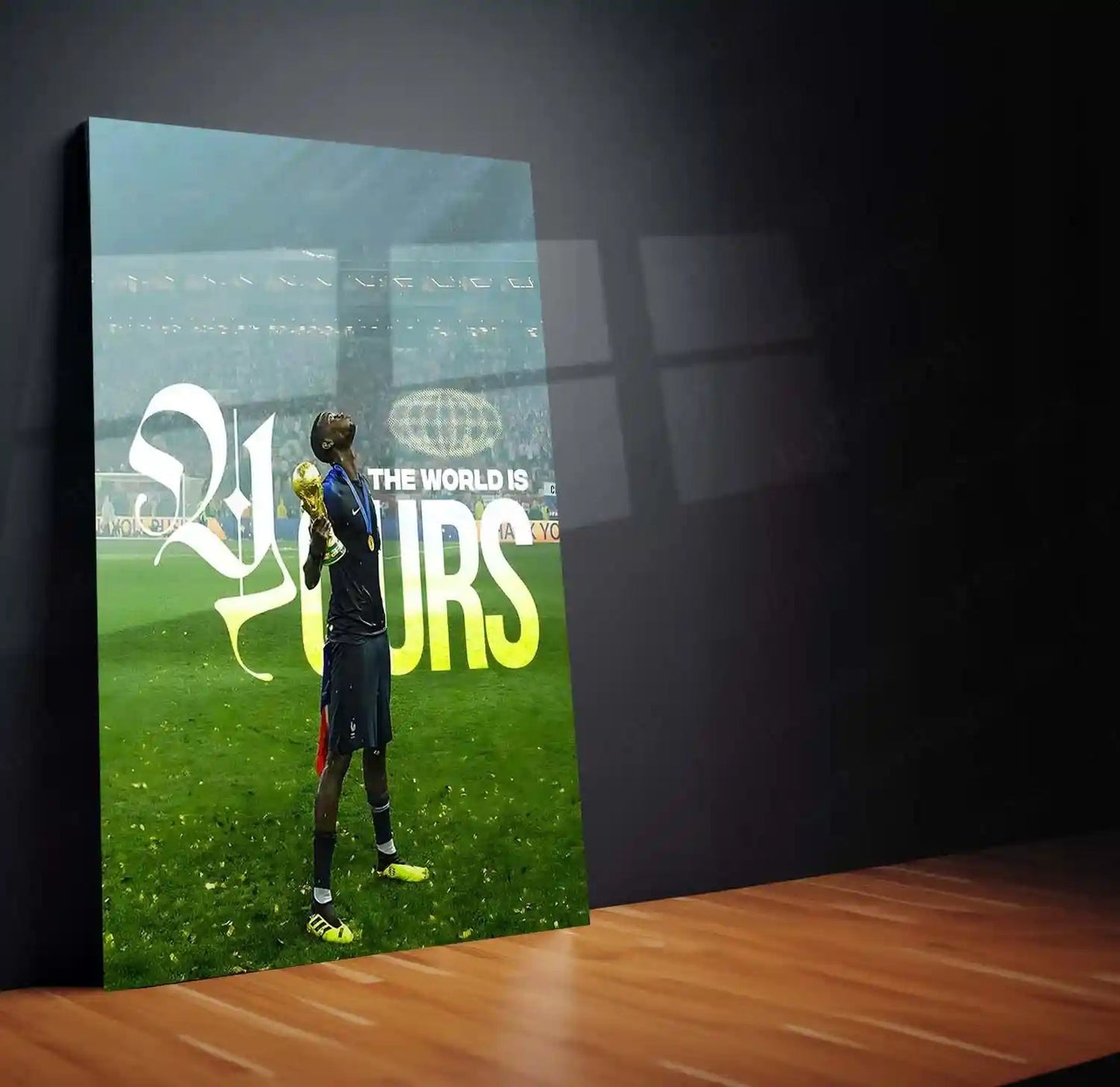 Quote Metal Poster | Paul Pogba – The World Is Yours Metal Frame Elite Football Confidence Wall Art | Champion Mindset Soccer Quote Metal Poster - TURTLEWINGS