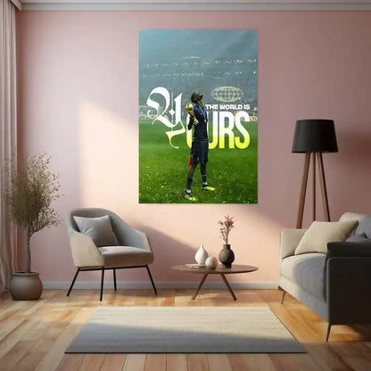 Quote Metal Poster | Paul Pogba – The World Is Yours Metal Frame Elite Football Confidence Wall Art | Champion Mindset Soccer Quote Metal Poster - TURTLEWINGS