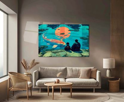 The Big Koi Fish – Tranquil Reflection Metal Frame
