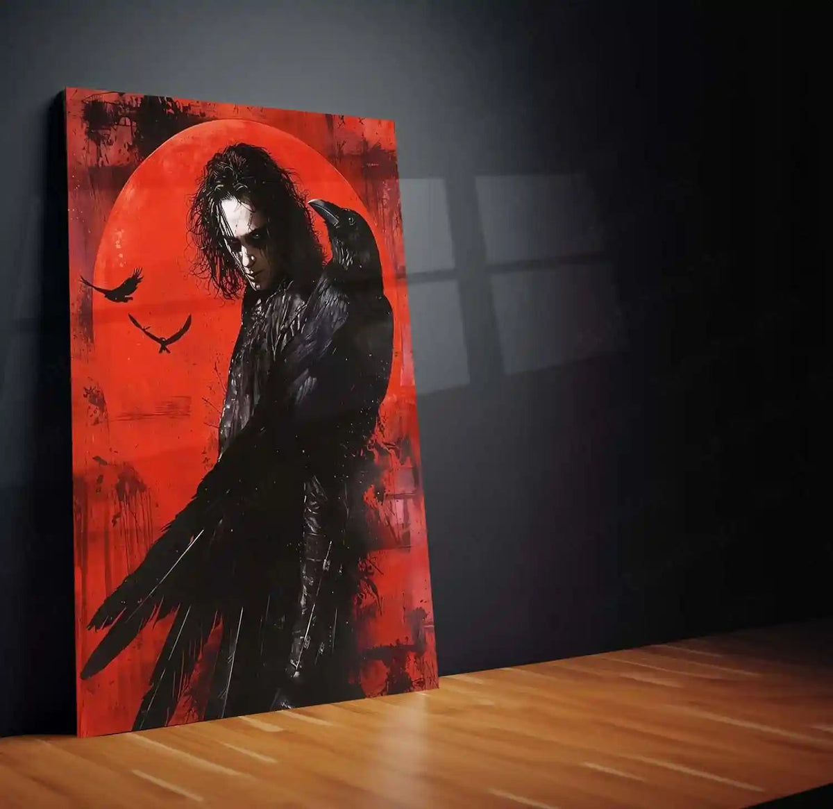 The Crow Gothic Darkness – Raven & Red Moon | Dark Fantasy Metal Frame Poster - TURTLEWINGS