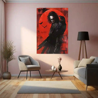 The Crow Gothic Darkness – Raven & Red Moon | Dark Fantasy Metal Frame Poster - TURTLEWINGS