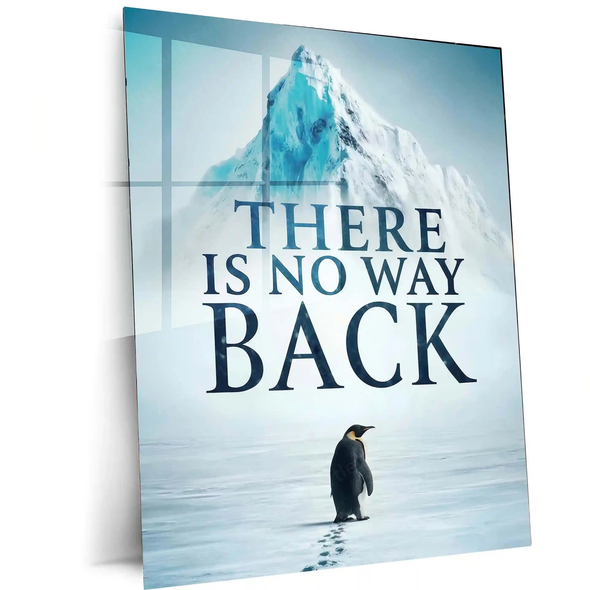 Quote Metal Poster | There Is No Way Back | Determination Motivation Wall Art | Ambition & Persistence Metal Frame - TURTLEWINGS