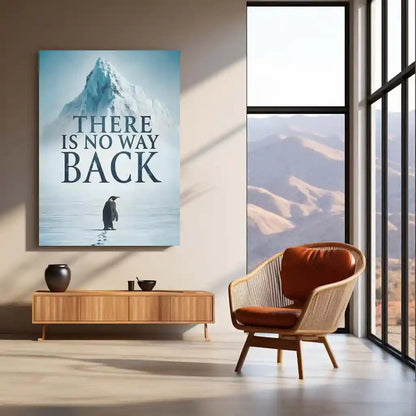 Quote Metal Poster | There Is No Way Back | Determination Motivation Wall Art | Ambition & Persistence Metal Frame - TURTLEWINGS