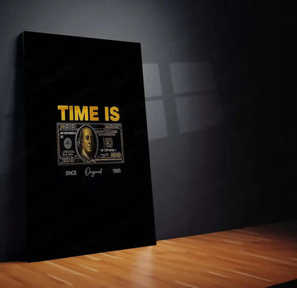 Quote Metal Poster | Time Is Wealth Metal Frame | Success & Money Mindset Wall Art | Motivational Quote Metal Poster - TURTLEWINGS