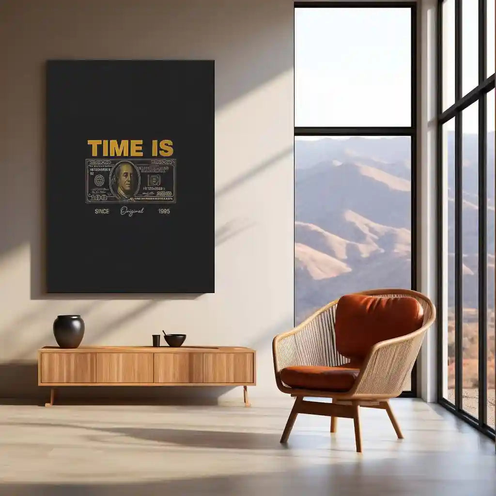Quote Metal Poster | Time Is Wealth Metal Frame | Success & Money Mindset Wall Art | Motivational Quote Metal Poster - TURTLEWINGS