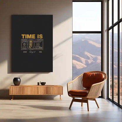 Quote Metal Poster | Time Is Wealth Metal Frame | Success & Money Mindset Wall Art | Motivational Quote Metal Poster - TURTLEWINGS