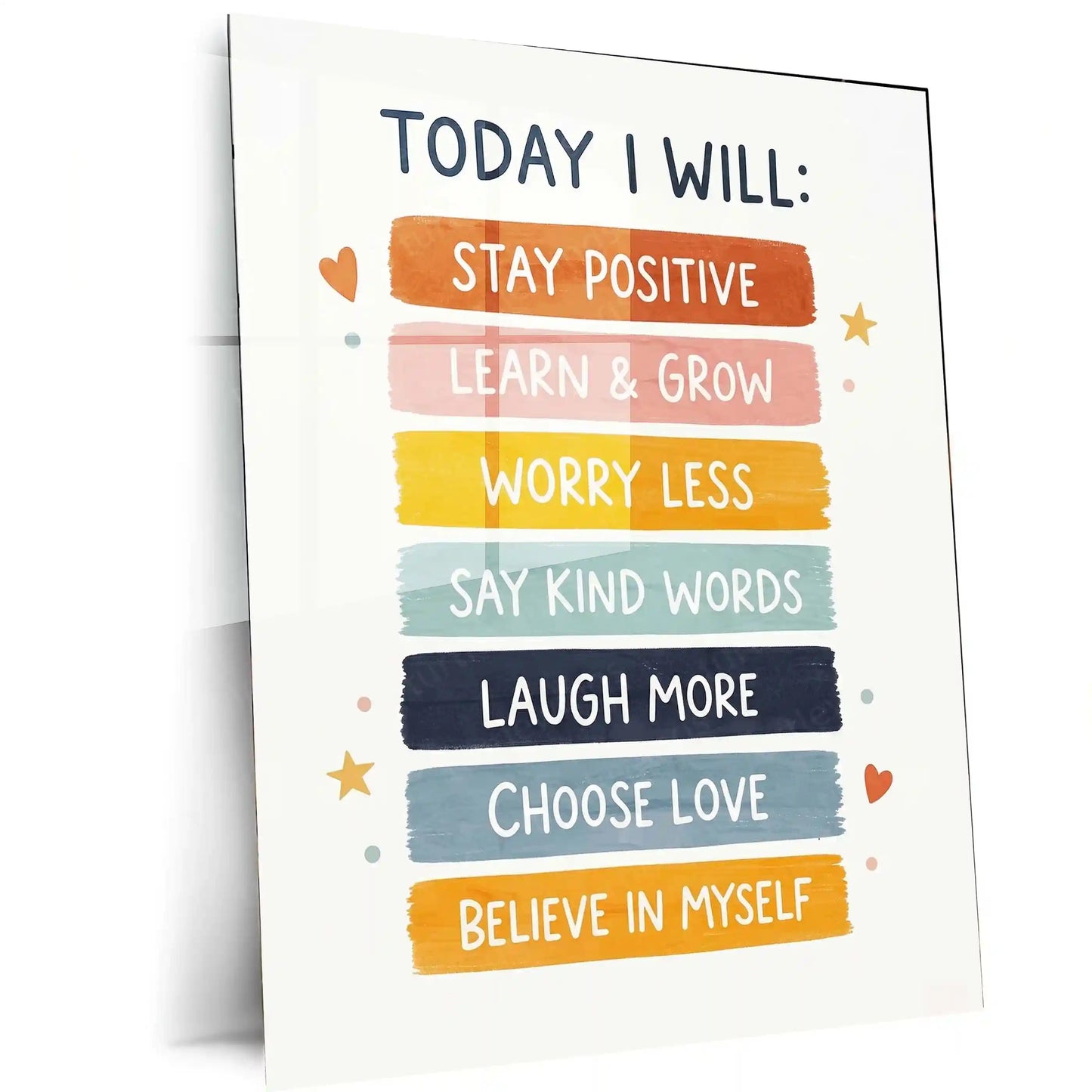 Quote Metal Poster | Today I Will | Positive Mindset Motivation Wall Art | Daily Affirmation Inspirational Metal Poster - TURTLEWINGS