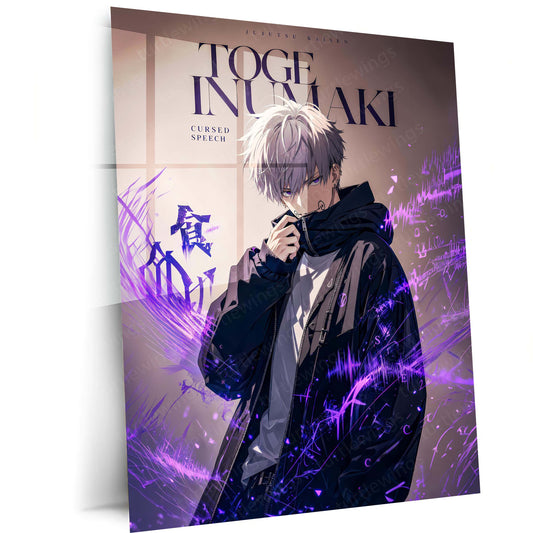Anime Metal Poster | Toge Inumaki Cursed Speech Metal Poster | Jujutsu Kaisen Anime Wall Art | Premium Aluminum Print