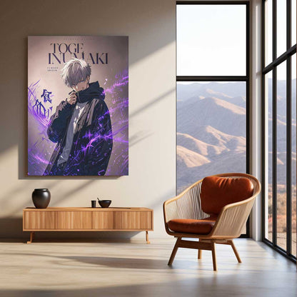 Anime Metal Poster | Toge Inumaki Cursed Speech Metal Poster | Jujutsu Kaisen Anime Wall Art | Premium Aluminum Print