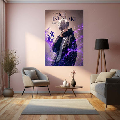 Anime Metal Poster | Toge Inumaki Cursed Speech Metal Poster | Jujutsu Kaisen Anime Wall Art | Premium Aluminum Print